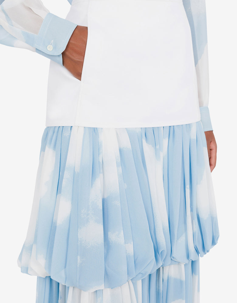 Long skirt with ""In the Cloud"" print Azure Moschino 4