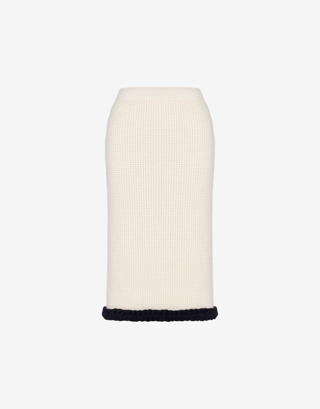 Skirt in superfine lambswool Ivory Moschino 0