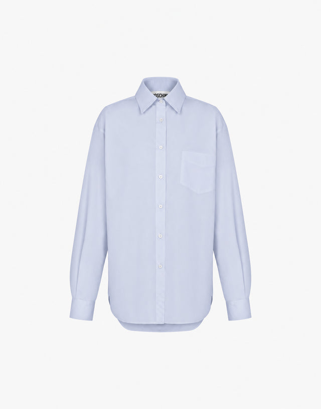 Shirt in cotton poplin Azure Moschino 0