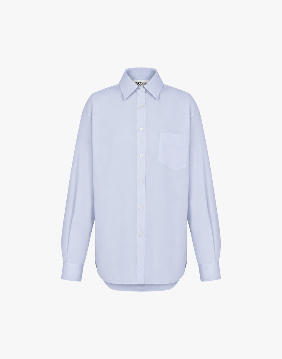 Chemise en popeline de coton Bleu clair Moschino 0