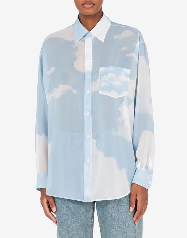 Shirt in georgette ""In The Cloud"" Azure Moschino 1