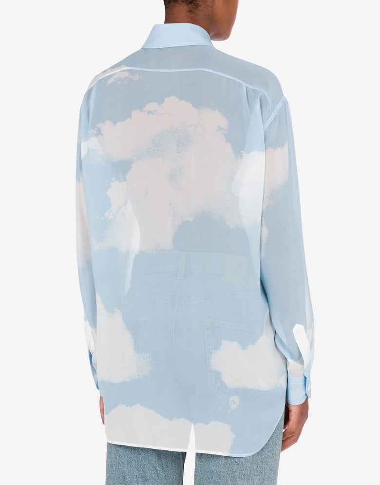 Shirt in georgette ""In The Cloud"" Azure Moschino 3