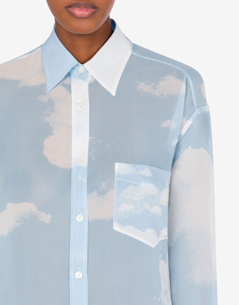 Shirt in georgette ""In The Cloud"" Azure Moschino 4
