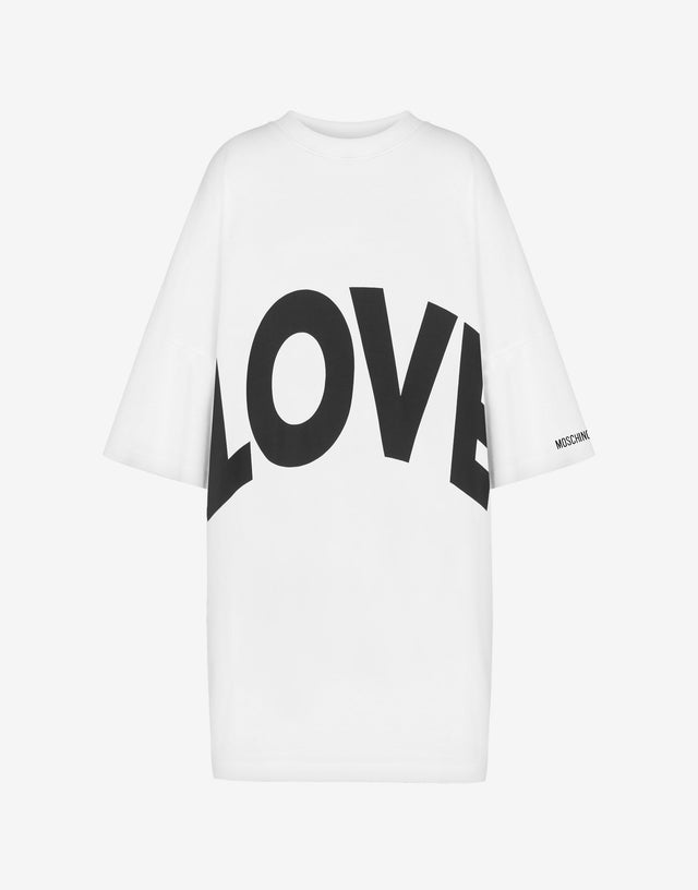Dress in interlock cotton Love White Moschino 0
