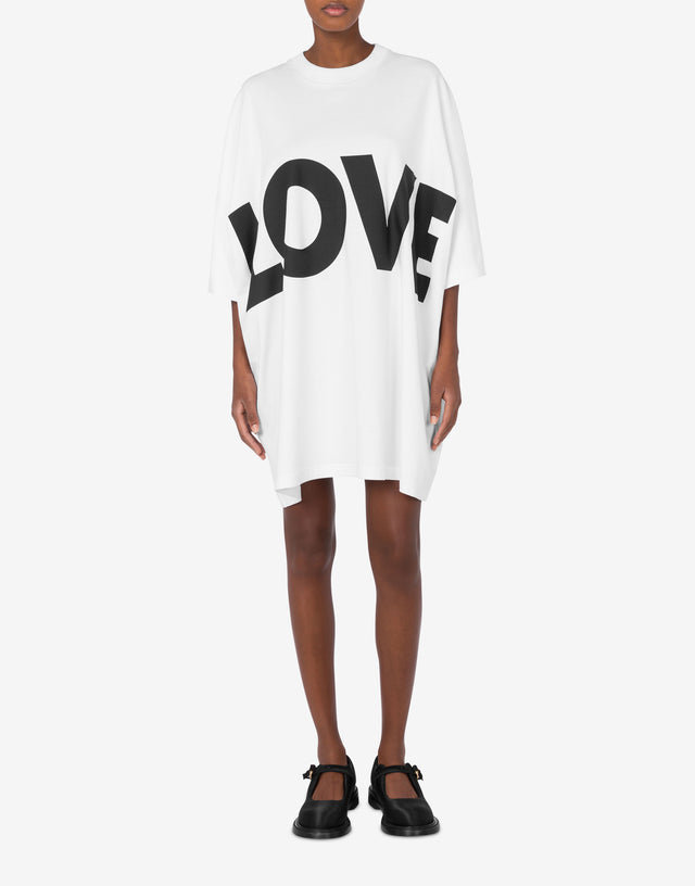 Dress in interlock cotton Love White Moschino 1