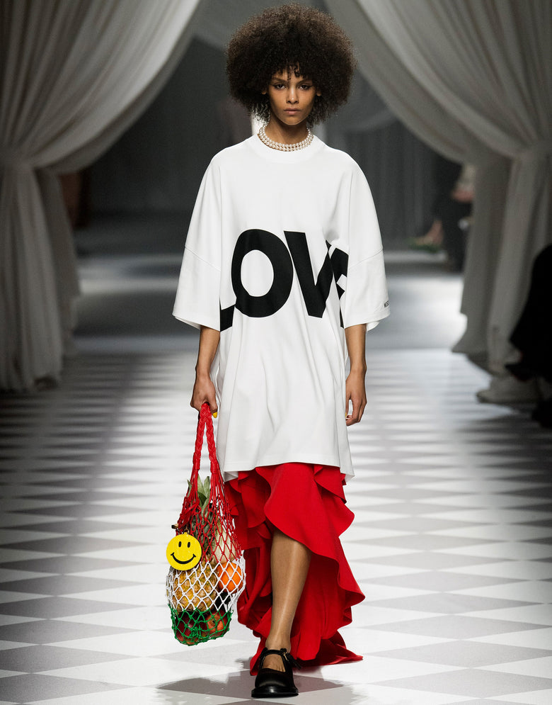 Dress in interlock cotton Love White Moschino 2