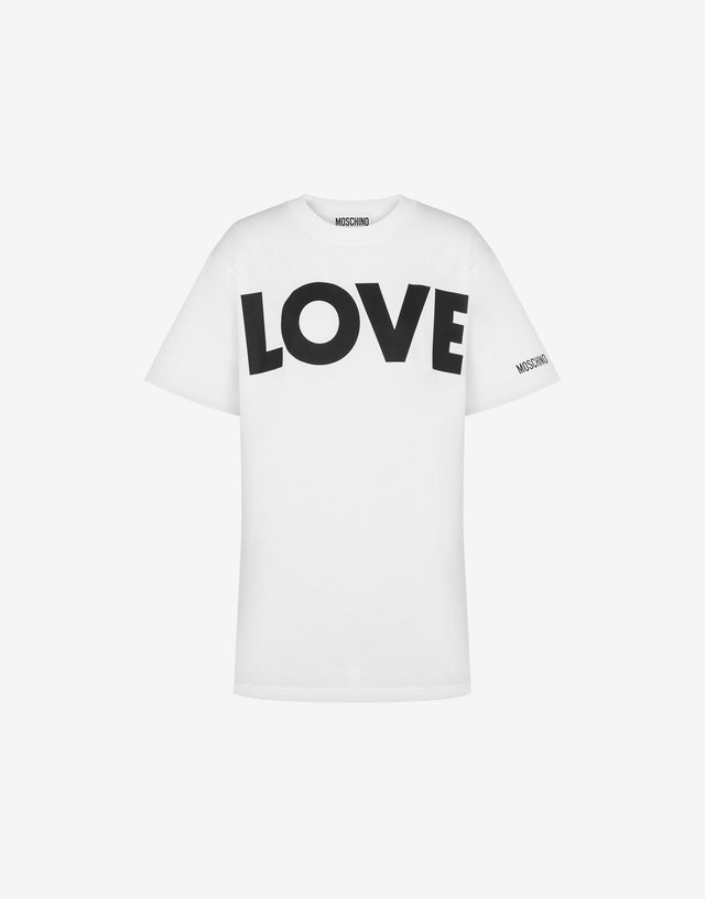 T-shirt in organic jersey Love White Moschino 0