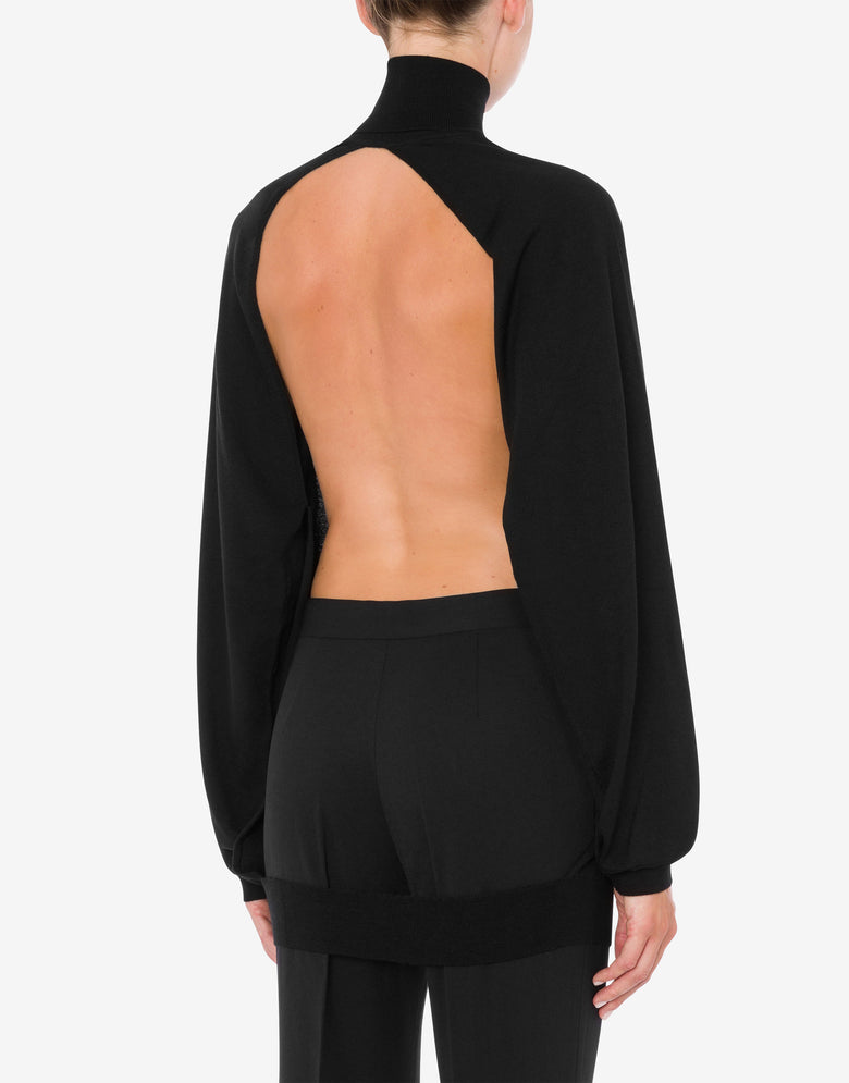 Wollpullover mit Cut-out Golden M Schwarz Moschino 2
