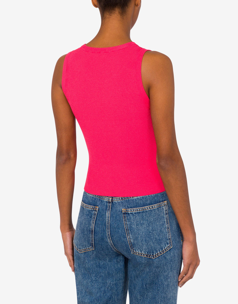 Tank top with logo Fluo pink Moschino Jeans 2