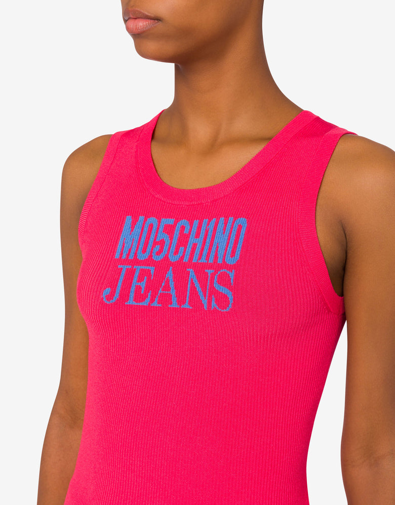 Tank top with logo Fluo pink Moschino Jeans 3