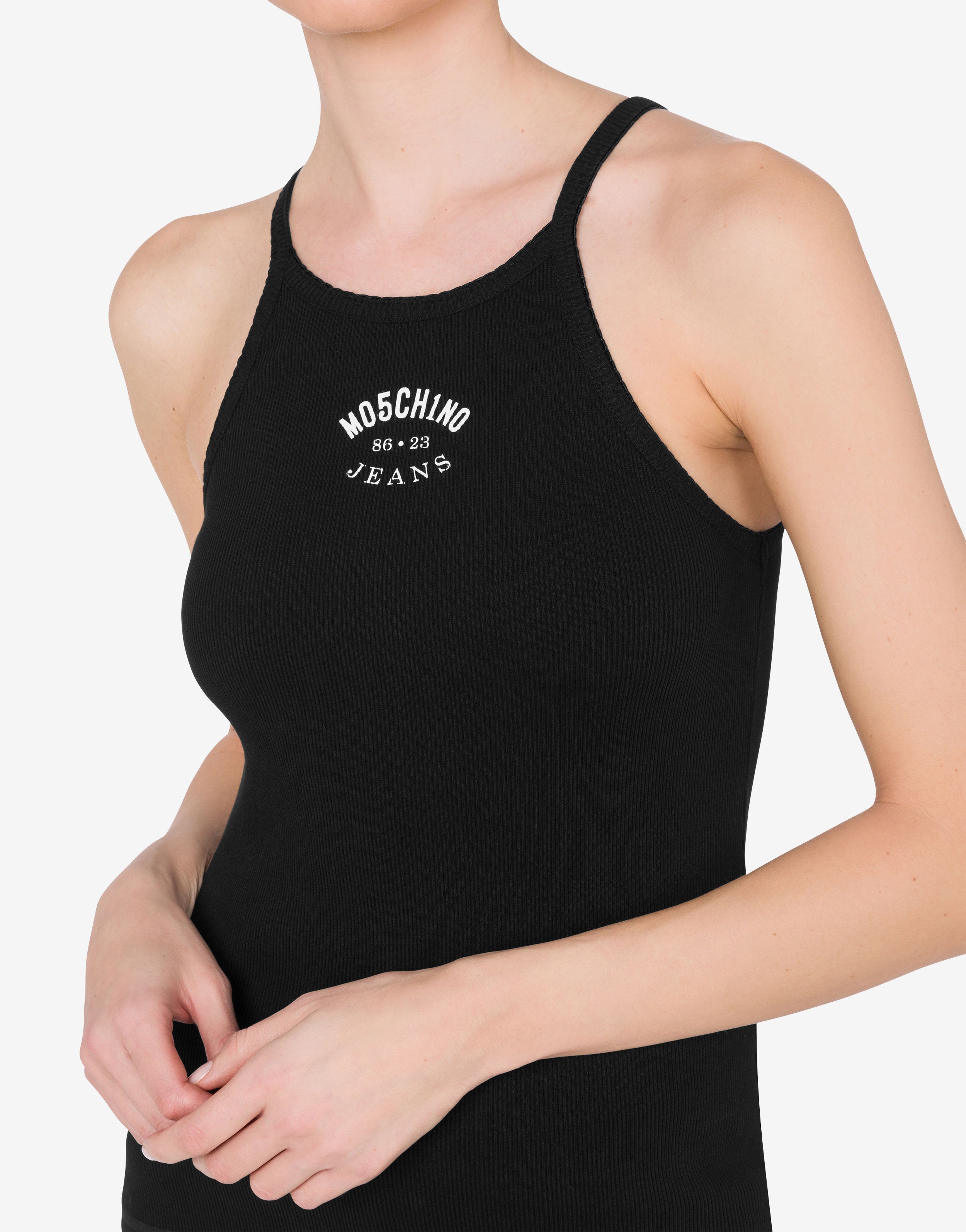 Stretch cotton ribbed tank top Moschino Jeans | Moschino