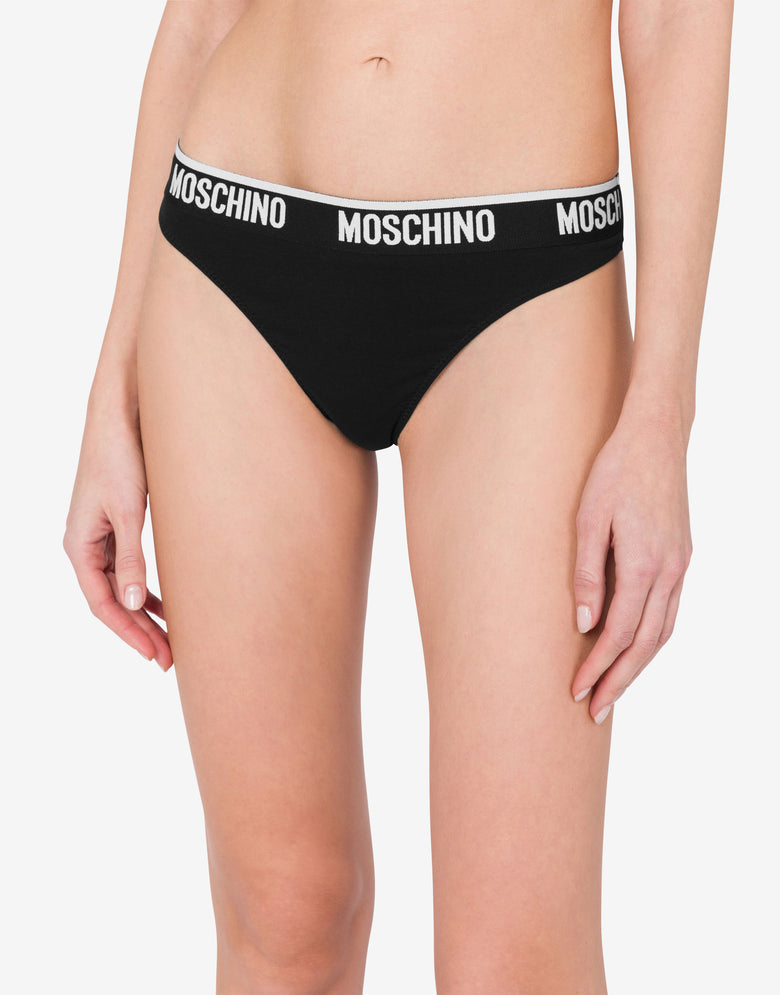 Perizoma in jersey stretch Elastic Logo Band Nero Moschino 1