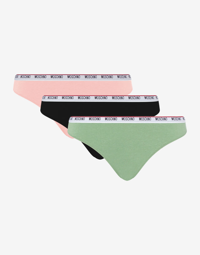 Set of 3 Stretch Jersey Briefs Logo Band Multicoloured Moschino 0