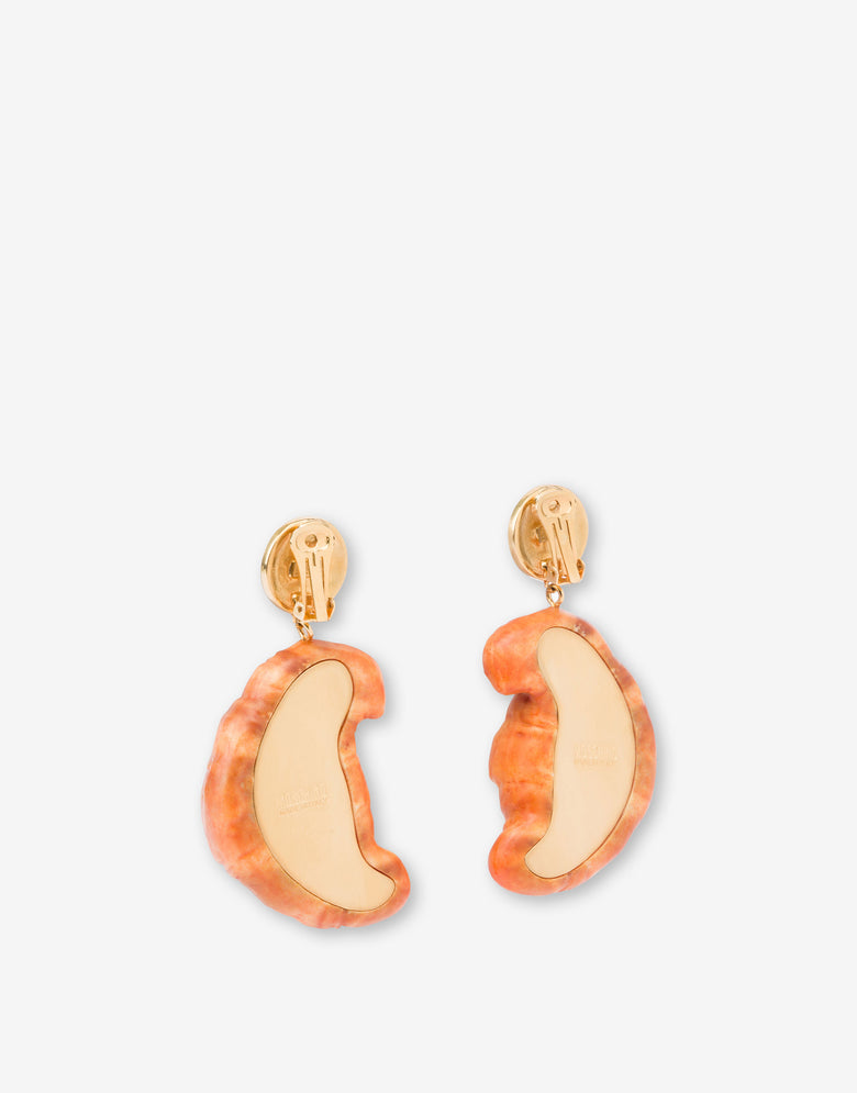 Croissant Drop Earrings Brown Orange Moschino 2