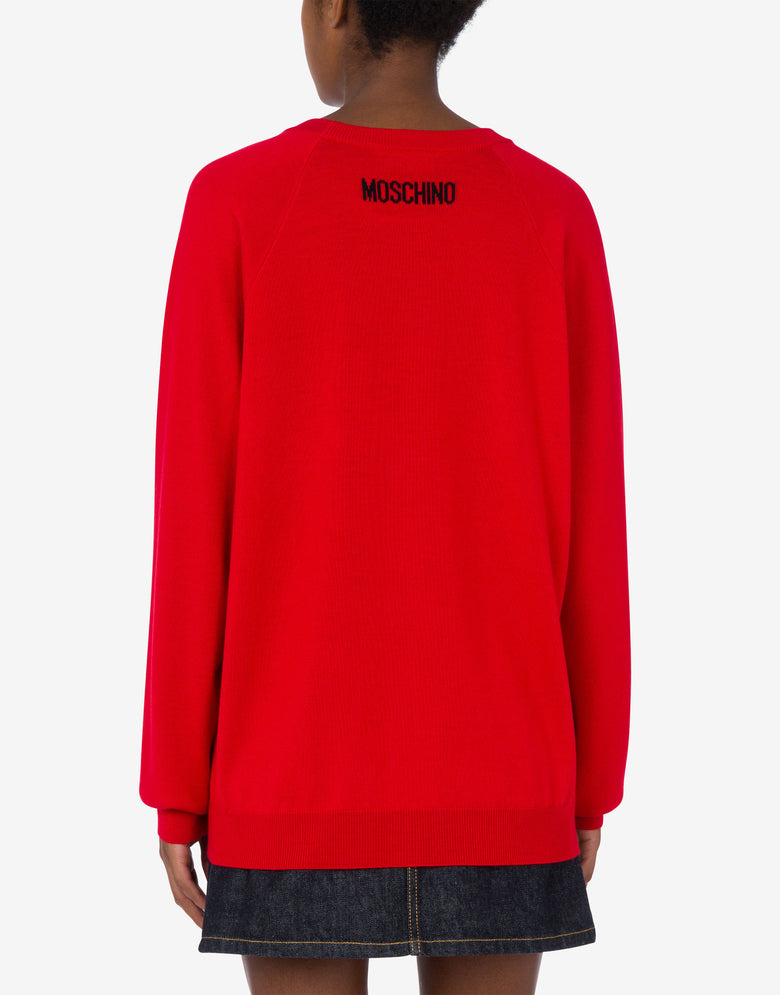 Wool cardigan Lunar New Year Red Moschino 2