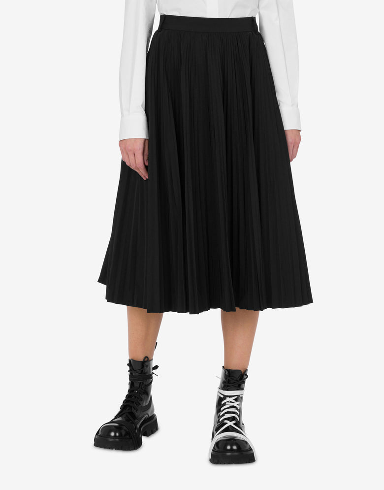 Falda de tela de mezcla de algodón Negro Moschino 1