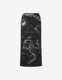 Stretch cotton satin skirt