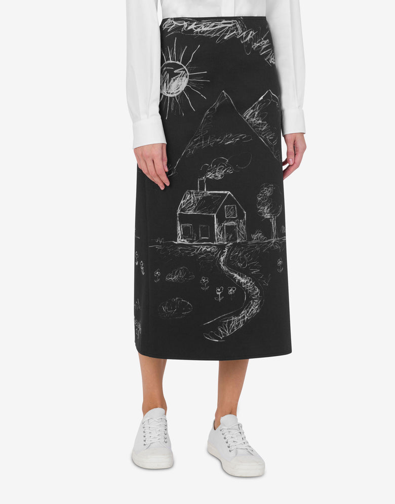 Stretch cotton satin skirt Black Moschino 1