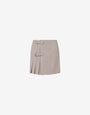 Wool flannel mini skirt with straps