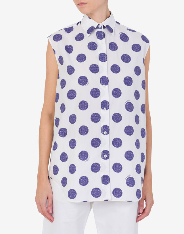 Biro Polka Dots poplin top White Moschino 1