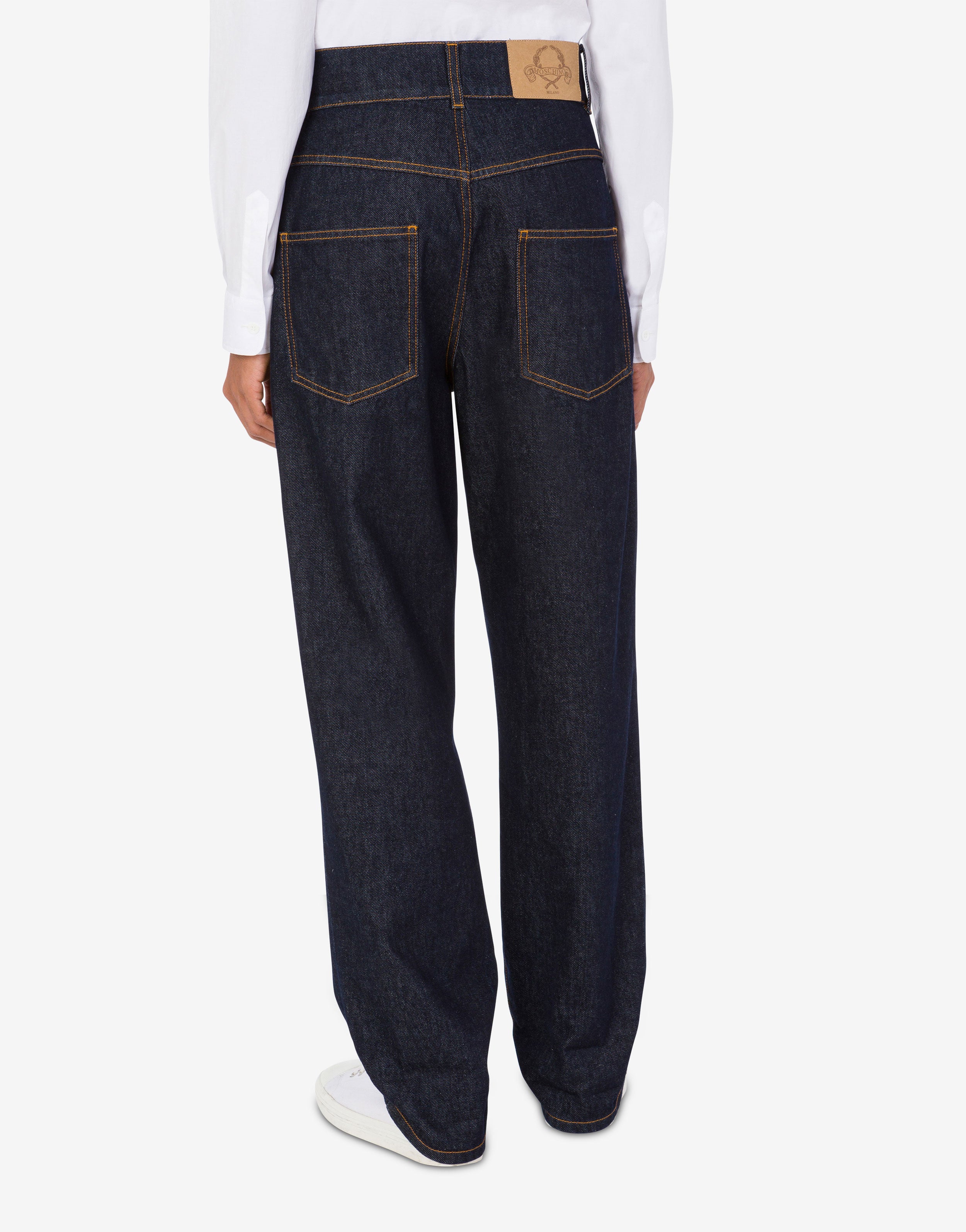 【関税&送料込】Moschino Laurel Crown Patch Denim Pants Blue denim pants Laurel Crown Patch | Moschino