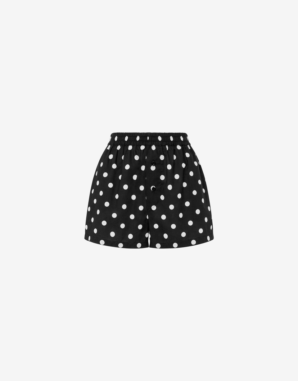 Allover Polka Dots cotton voile shorts Black Moschino 0