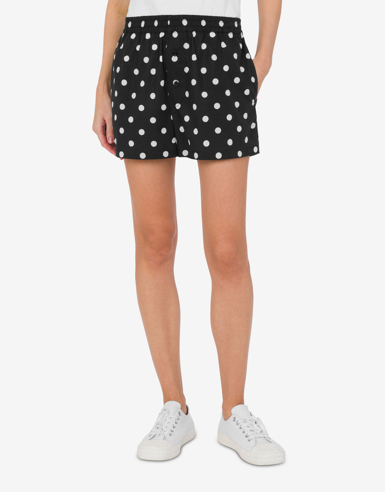 Allover Polka Dots cotton voile shorts Black Moschino 1