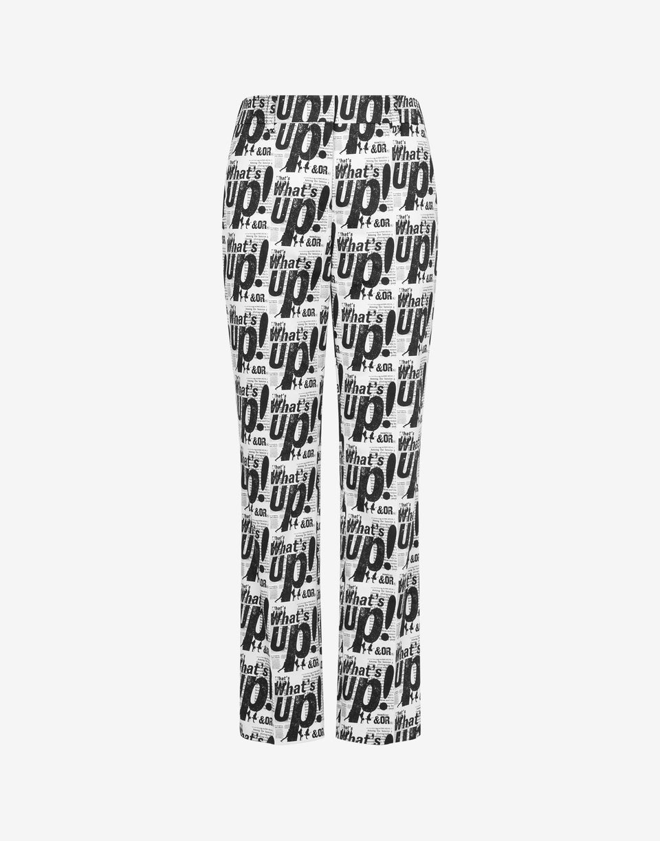Stretch cotton satin pants 'What's up' Black Moschino 0