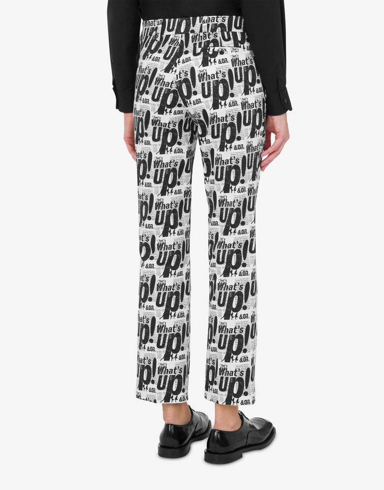 Stretch cotton satin pants 'What's up' Black Moschino 2
