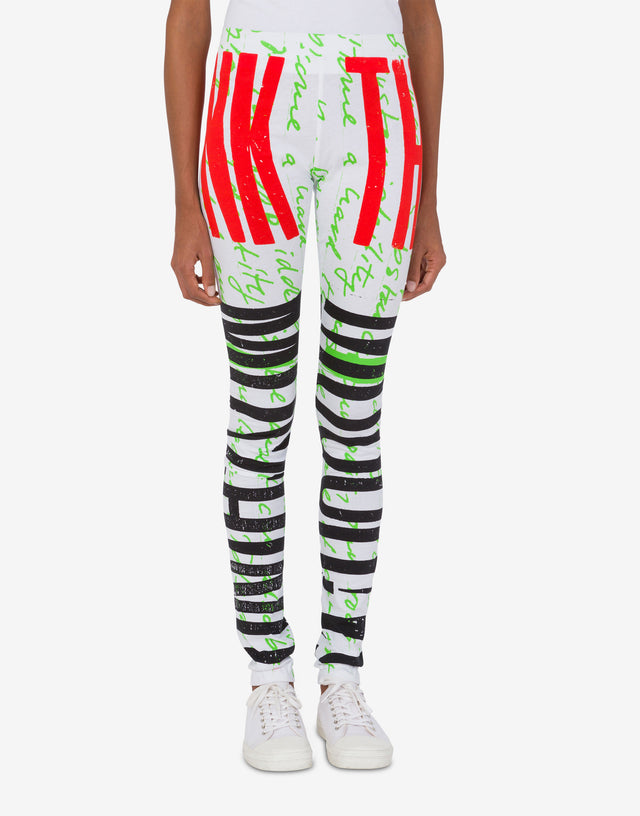 Organic jersey leggings 'Think Twice' Light green Moschino 1