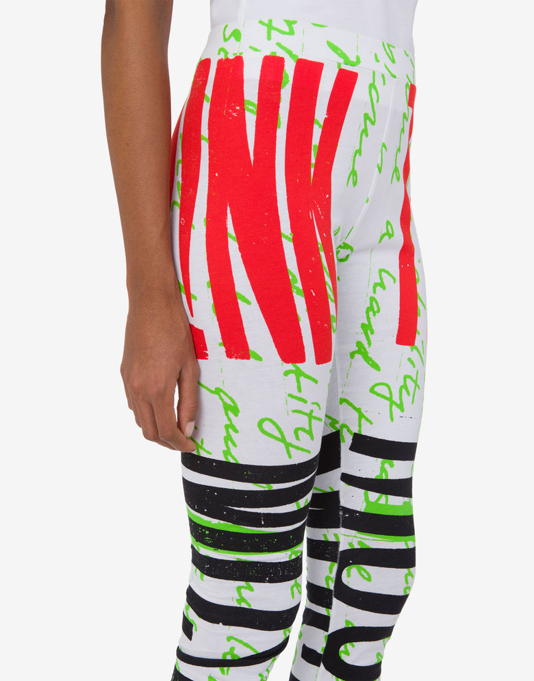 Organic jersey leggings 'Think Twice' Light green Moschino 3