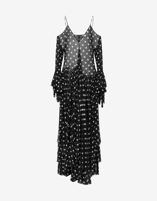 Silk georgette dress Polka Dots Black Moschino 0