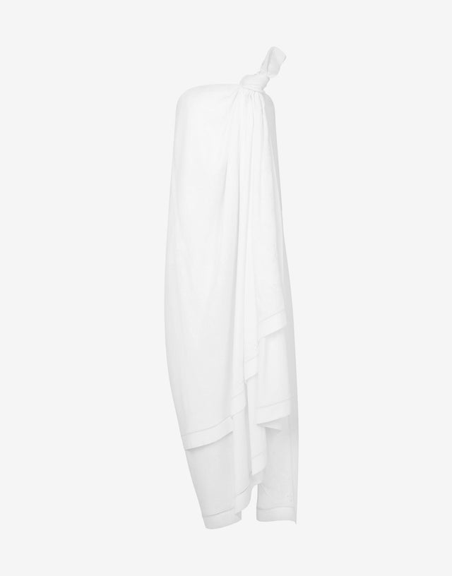Abito bustier in misto cotone M Embroidery Bianco Moschino 0