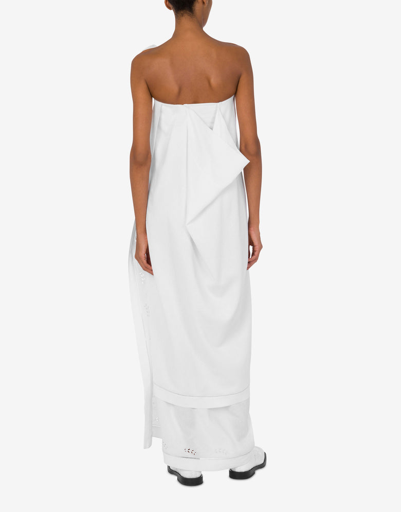 Cotton blend bustier dress M Embroidery White Moschino 2