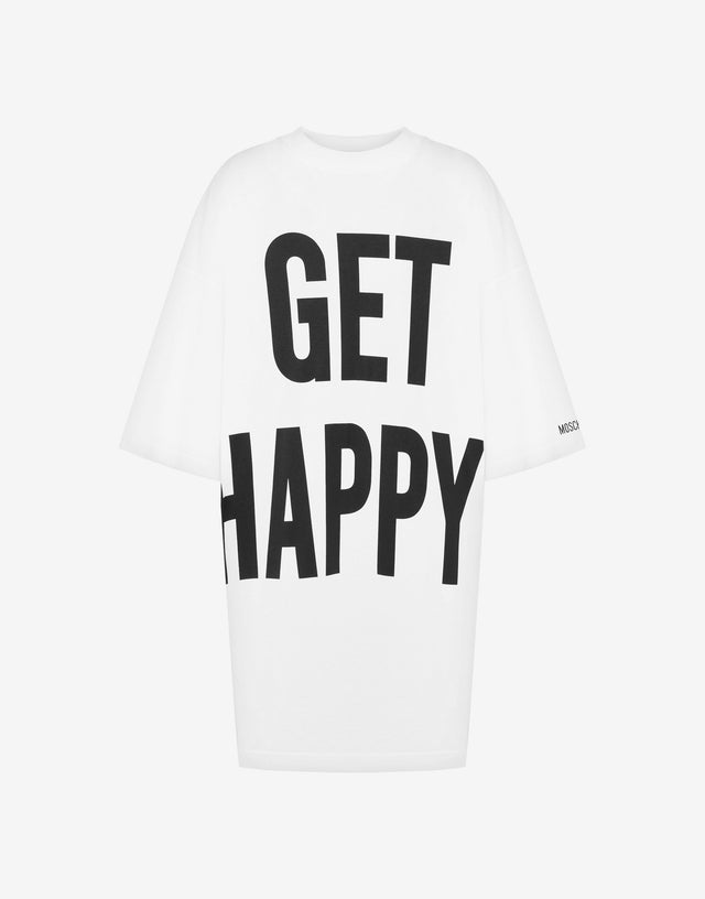 Abito in interlock di cotone Get Happy Bianco Moschino 0