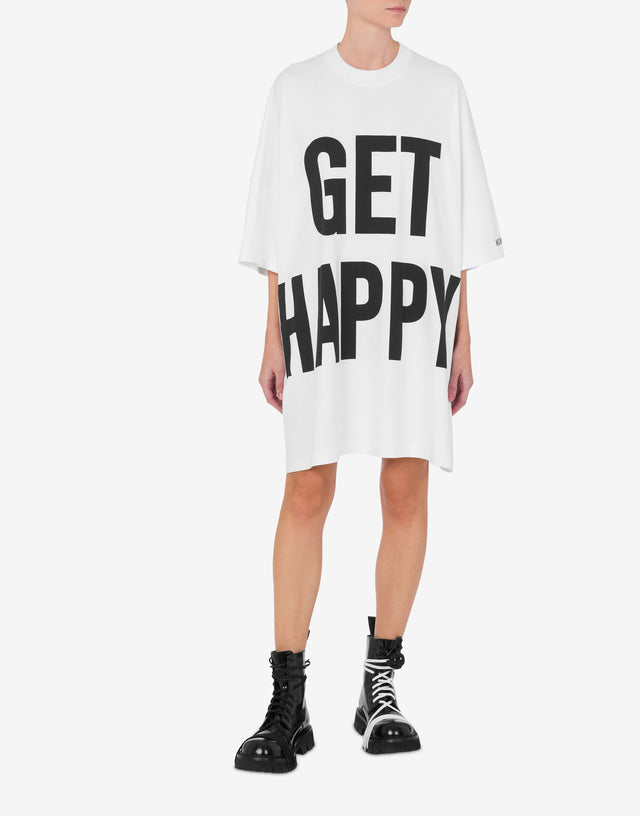 Abito in interlock di cotone Get Happy Bianco Moschino 1