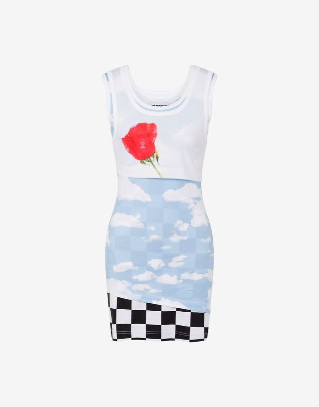 Abito in jersey leggero con stampa Multicolor Moschino 0