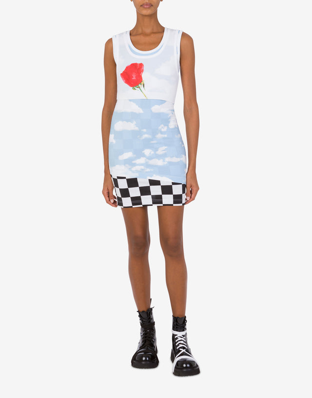 Abito in jersey leggero con stampa Multicolor Moschino 1