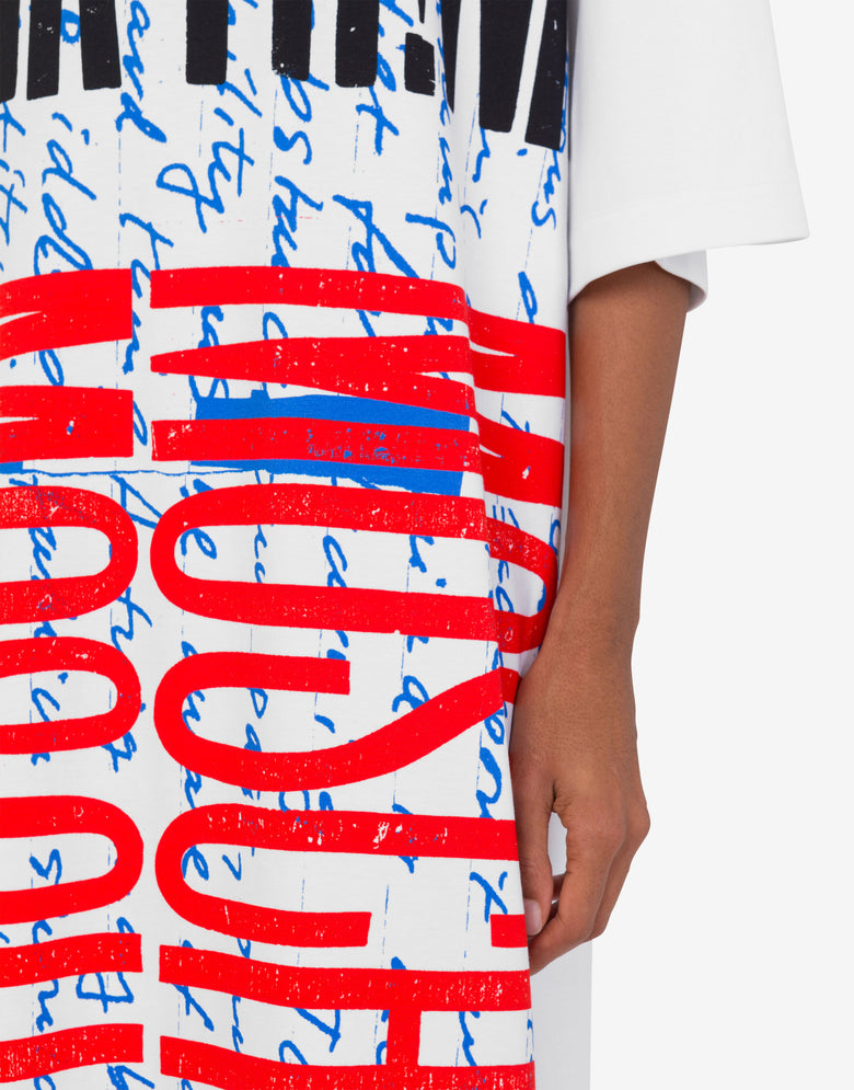 Cotton interlock dress 'Think Twice' White Moschino 3