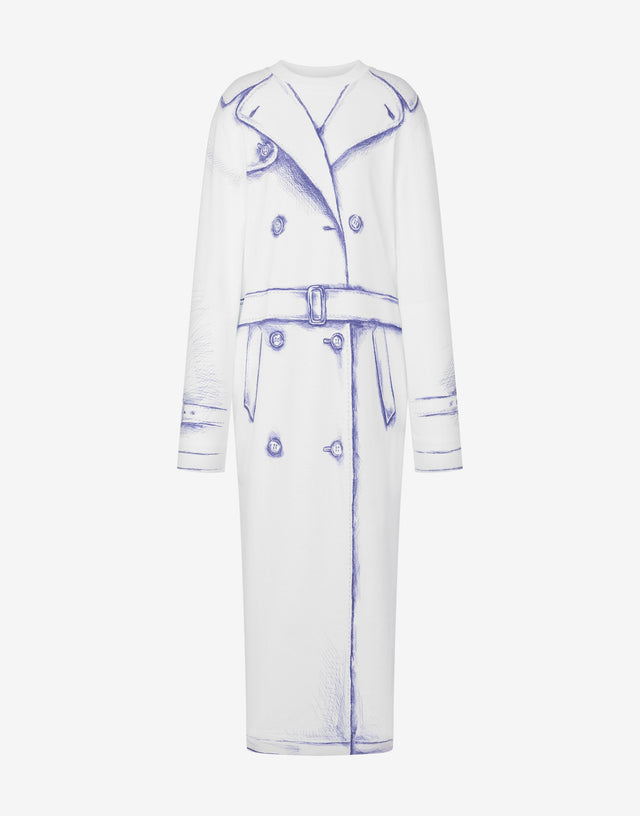Abito in interlock di cotone Trompe l'œil Bianco Moschino 0