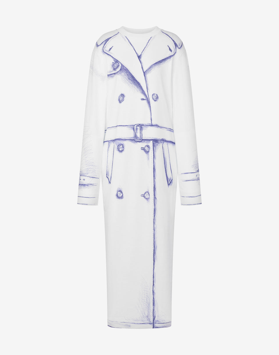 Cotton interlock dress Trompe l’Œil White Moschino 0