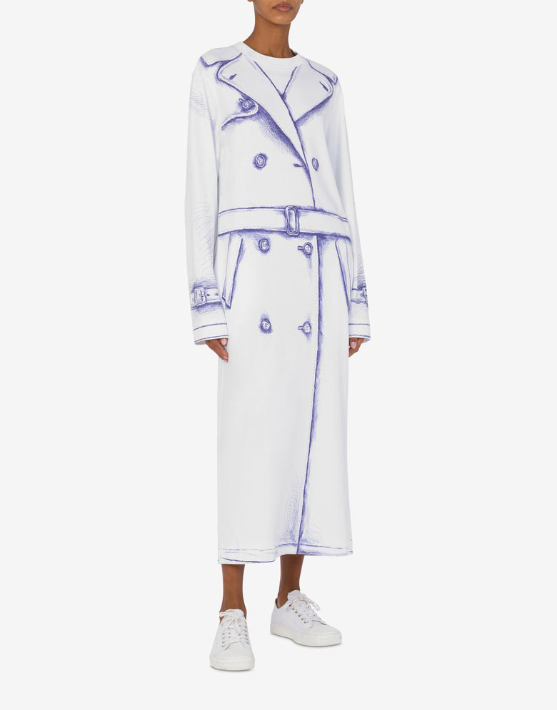 Cotton interlock dress Trompe l’Œil White Moschino 1