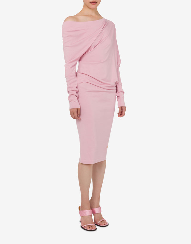 Wool and silk dress Pink Moschino 1