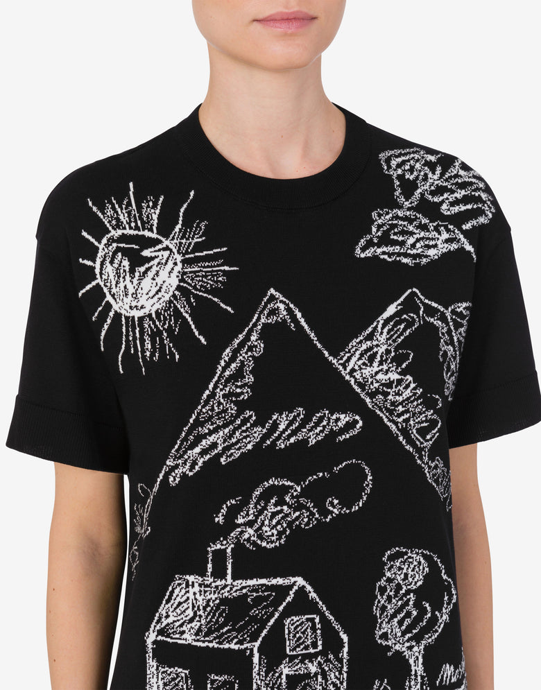 Cotton dress Drawings Black Moschino 3