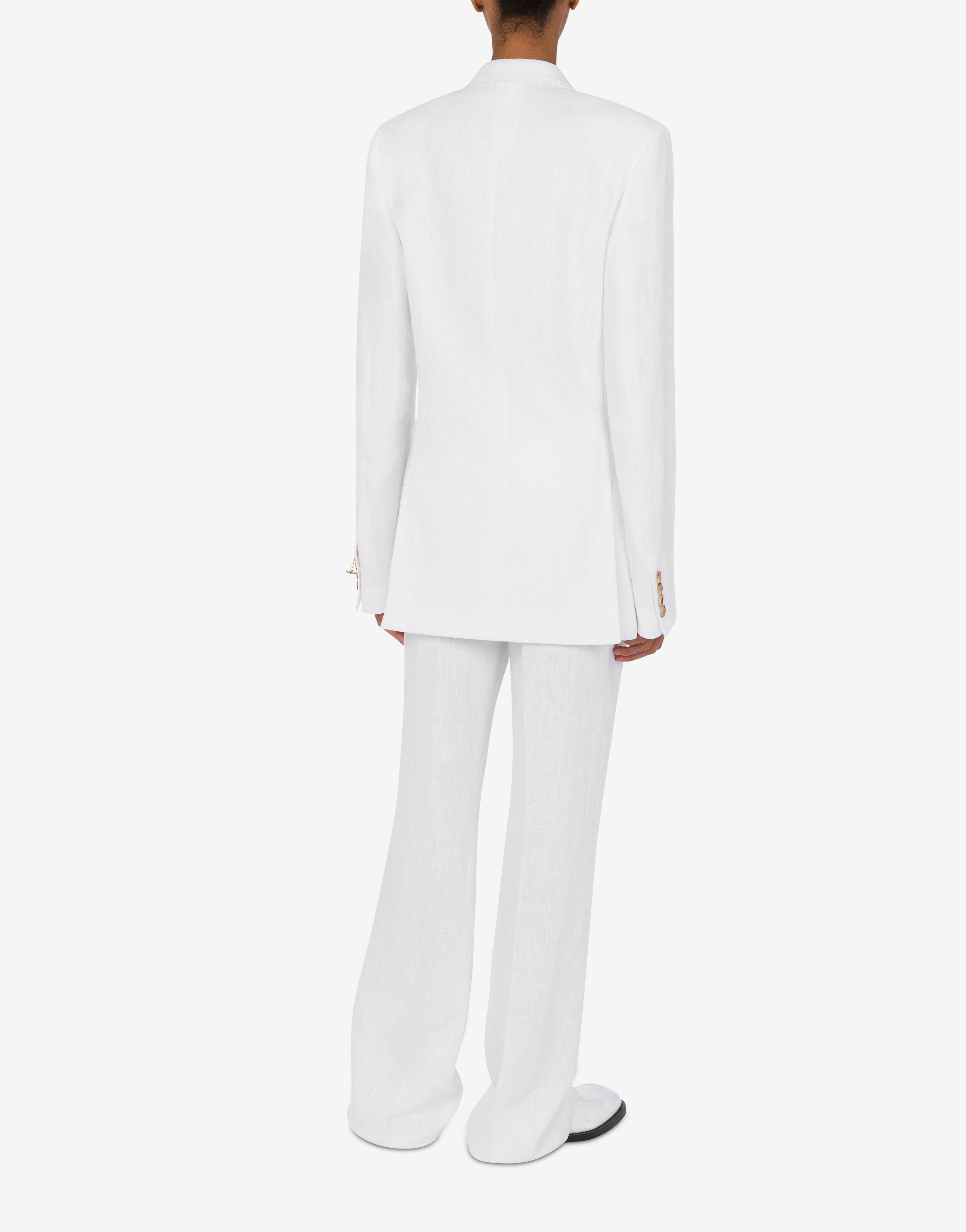 ジャケット MOSCHINO Double-breasted blazer White Double-breasted linen jacket | Moschino