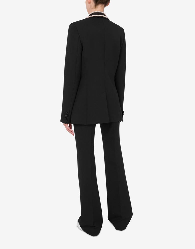 Single-breasted jacket with maxi necklaces Black Moschino 2