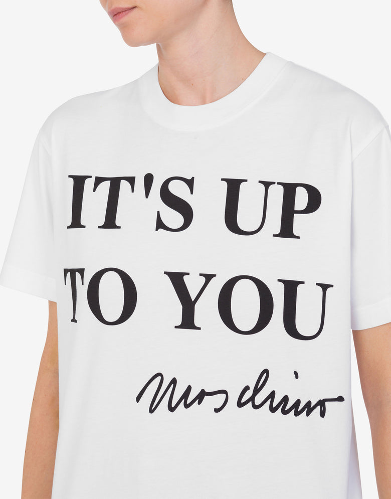 Camiseta de punto orgánico It's Up To You Blanco Moschino 3