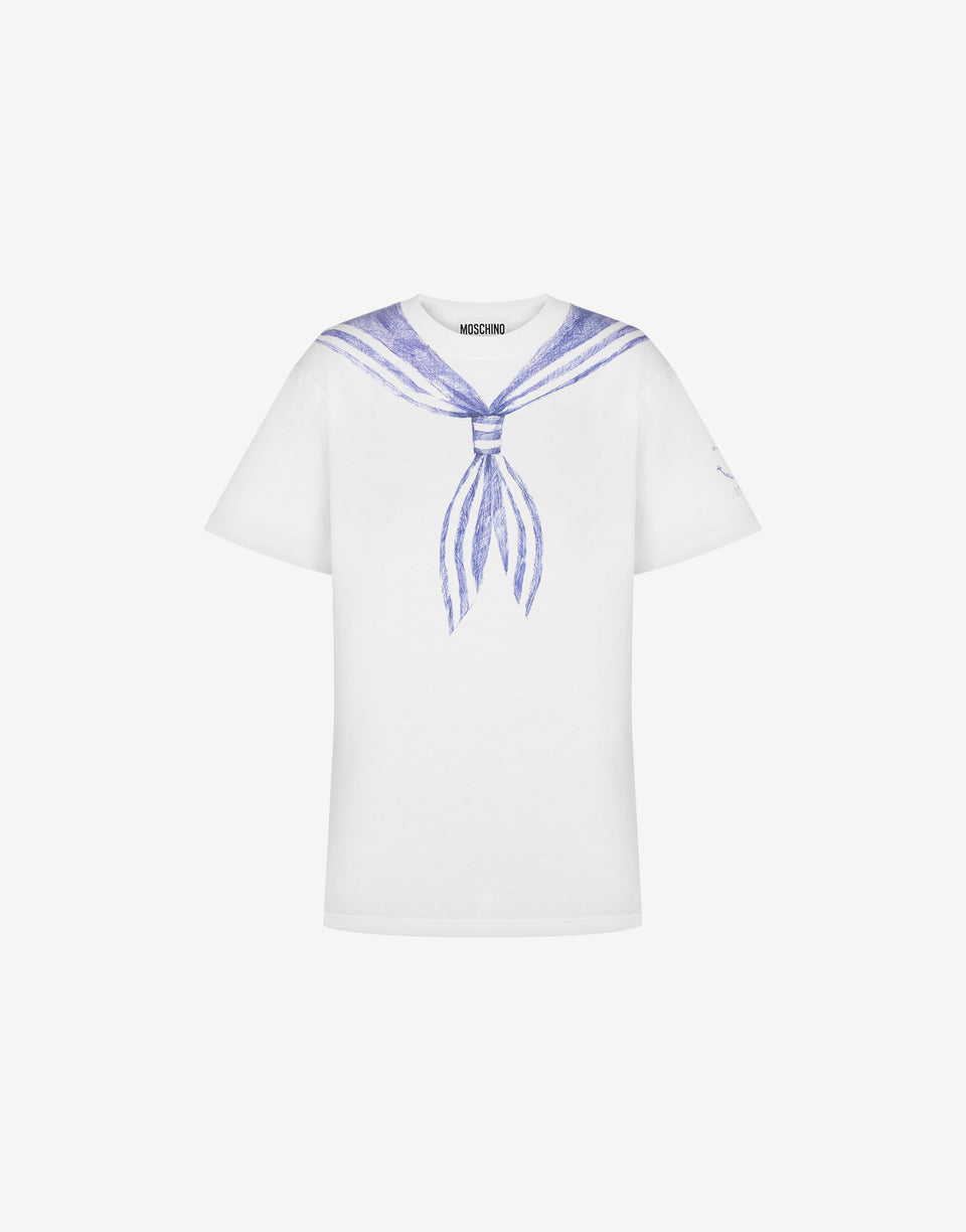 Cotton interlock T-shirt with print White Moschino 0