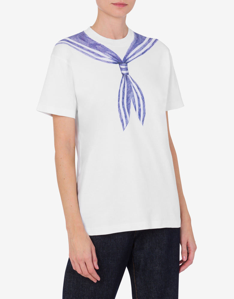 Cotton interlock T-shirt with print White Moschino 1