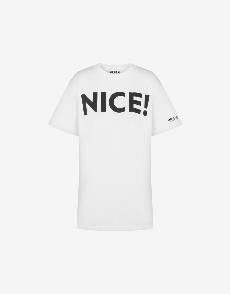Organic jersey T-shirt 'Nice!' White Moschino 0